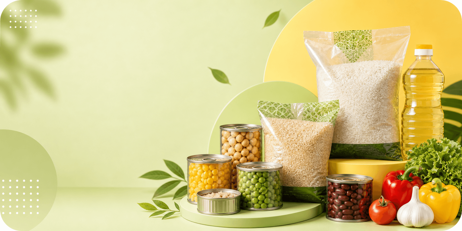 Rice bags and canned food promotion